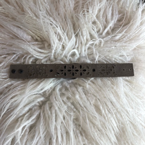 Thin Brown Leather Cuff Bracelet Love You To Moon - Picture 3 of 3